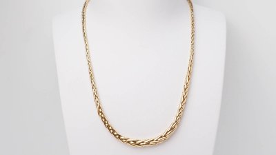 Collier maille palmier en or jaune