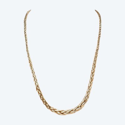 Collier maille palmier en or jaune