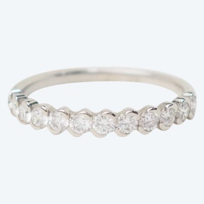 Demi alliance en or blanc et diamants 0.50ct