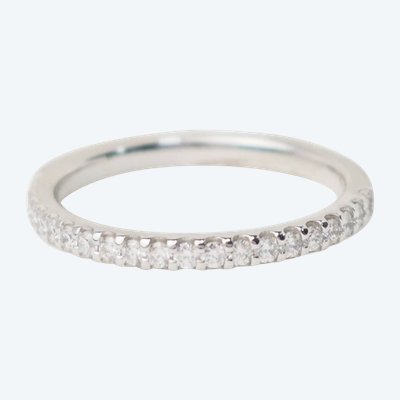 Mezza fede in oro bianco e diamanti 0,25ct