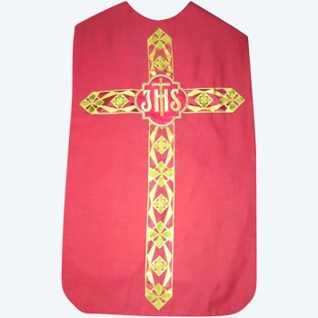 Chasuble in red ottoman period 1930 or 1940