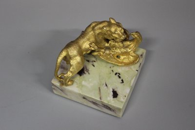 Bronze Gilt, Tiger Attacking Eagle About 1900