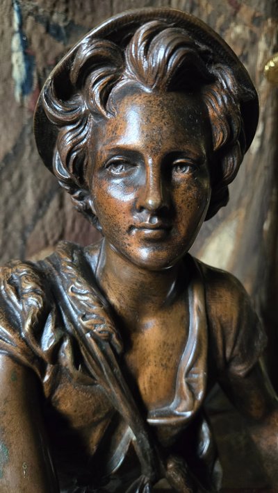 Bronzo di Giotto su marmo, dopo Dumaige XIX secolo