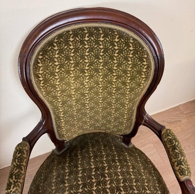 Pair Of Louis XV Style Mahogany Armchairs XIXth Century