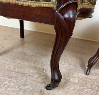 Pair Of Louis XV Style Mahogany Armchairs XIXth Century