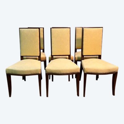 6 chaises en acajou  dans le goût Arbus 