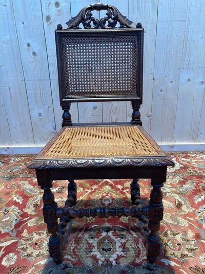 Series of 4 Renaissance chairs in Cannage.