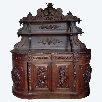 Buffet di caccia della fine del XIX secolo Porta in legno Porta espositiva per negozio di falegnameria Madia