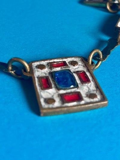 DOMINIQUE PIÉCHAUD (1922-2011). COLLIER EN BRONZE ET ÉMAIL : années 50-60