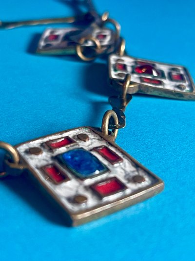 DOMINIQUE PIÉCHAUD (1922-2011). COLLIER EN BRONZE ET ÉMAIL : années 50-60