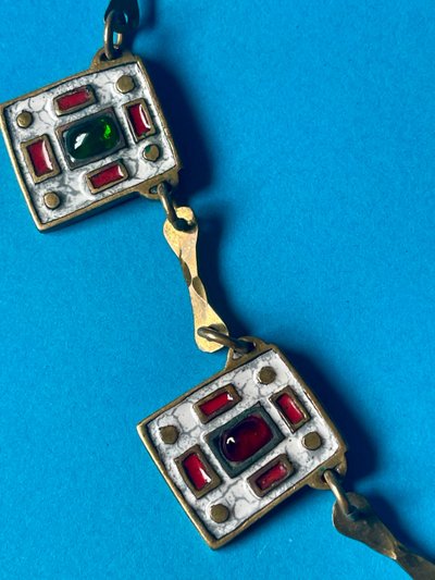 DOMINIQUE PIÉCHAUD (1922-2011). COLLIER EN BRONZE ET ÉMAIL : années 50-60