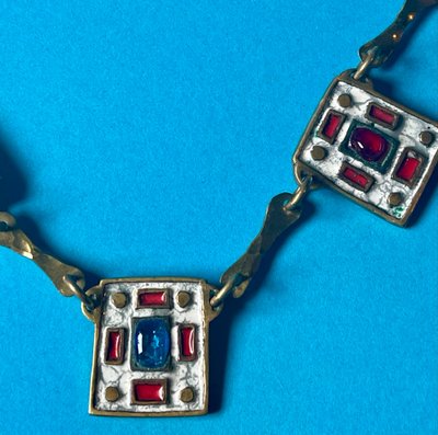 DOMINIQUE PIÉCHAUD (1922-2011). COLLIER EN BRONZE ET ÉMAIL : années 50-60