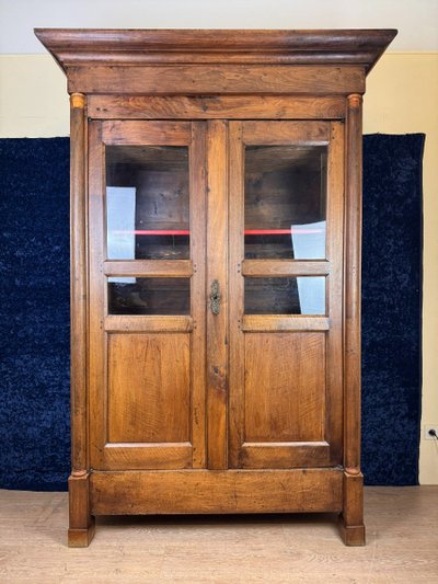 Libreria in noce biondo di epoca impero