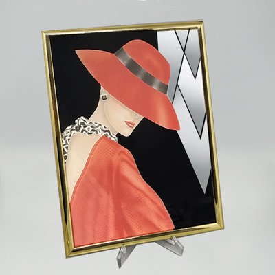 1980s Pair Of Framed Prints "Glam Girl" by Ferraro. 