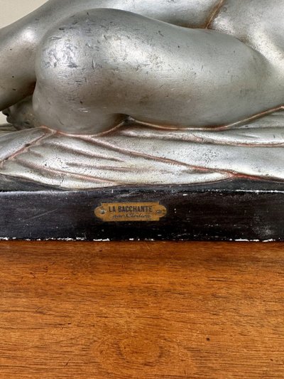 Clodion La Bacchante : Large Polychrome Plaster Sculpture Art Deco period