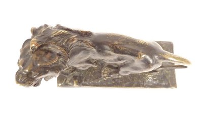 Scultura in bronzo Hippolyte Marius Galy Leone ruggente Animale XIX secolo