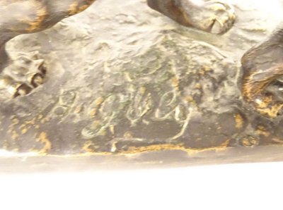 Scultura in bronzo Hippolyte Marius Galy Leone ruggente Animale XIX secolo