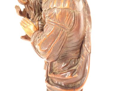 Statua intagliata della Vergine e del Bambino Gesù Legno di bosso 40 cm Fine XVIII secolo