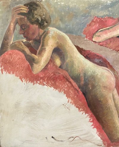 Porträt von liegenden nackten Frauen Atelier von Guillot Rafaillac Öl XX.
