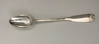 18th century silver stew spoon Fermiers généraux hallmarks