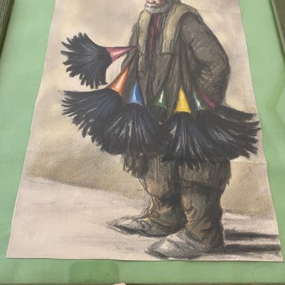 Acquerello su carta di Georges Tournon piccolo artigianato di strada