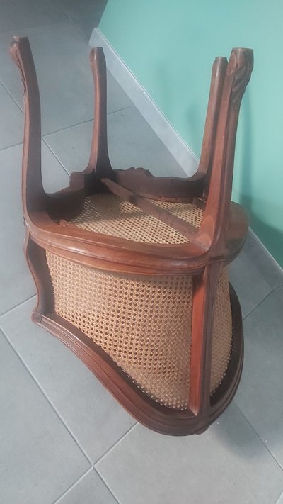 Beautiful Louis XV style caned office armchair