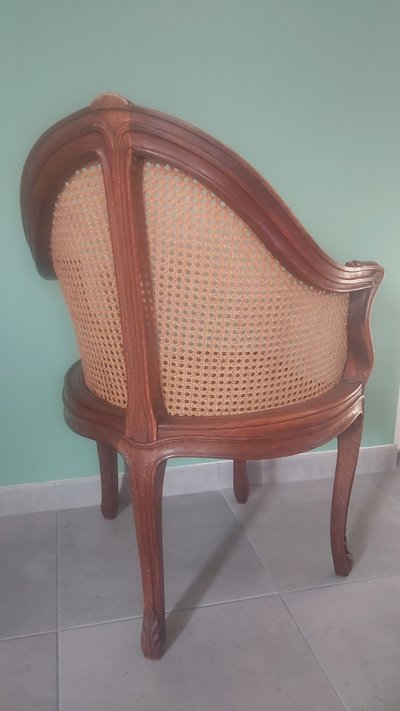 Beautiful Louis XV style caned office armchair