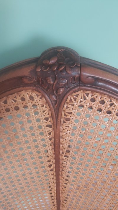 Beautiful Louis XV style caned office armchair