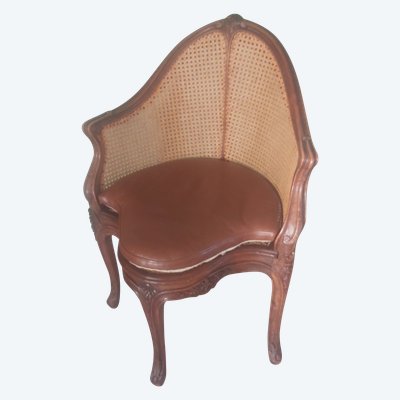 Beautiful Louis XV style caned office armchair