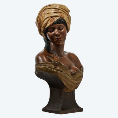Goldscheider, Donna con farfalla, Terracotta orientalista africanista