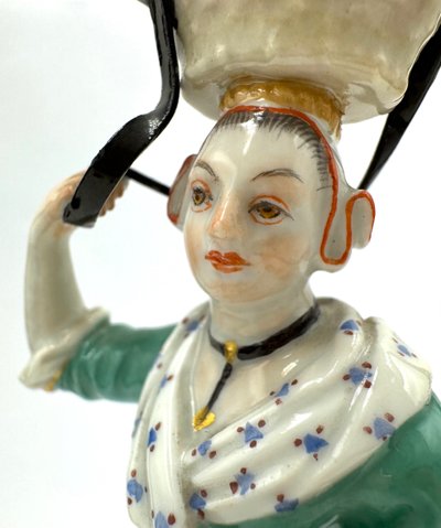 Meissen - Les Cris De Paris, negoziante con cestini
