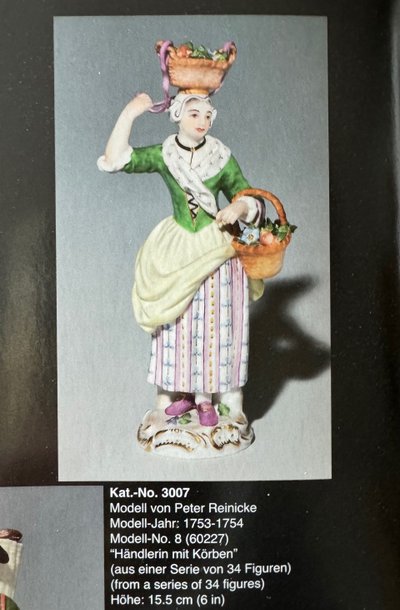 Meissen - Les Cris De Paris, negoziante con cestini