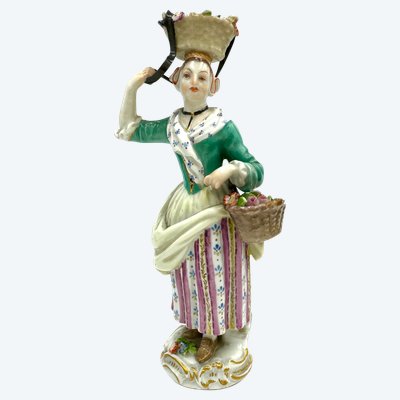 Meissen - Les Cris De Paris, negoziante con cestini