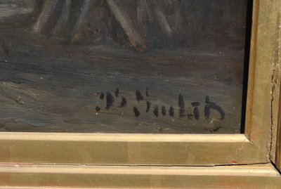 J Suchet, Paysage De Bord De Mer De Nuit, Marseille, Öl auf Leinwand XIX.