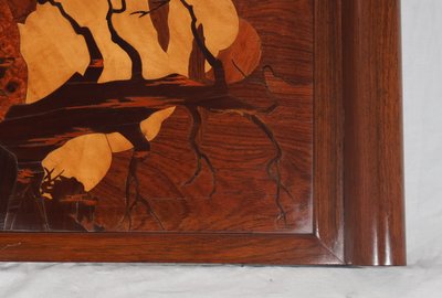 Solid Mahogany And Inlaid Art Deco Tray