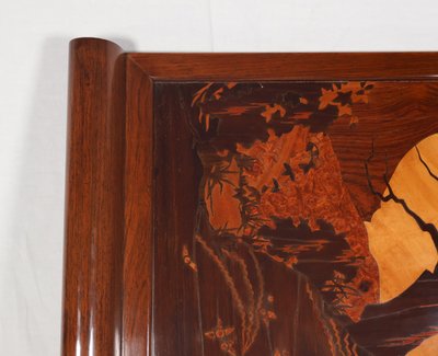 Solid Mahogany And Inlaid Art Deco Tray