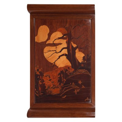 Solid Mahogany And Inlaid Art Deco Tray