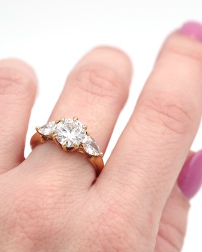 Diamantring 2.40 Ct In Gold 18 Karat, Verlobungsring Diamant 1.70 Ct, Vintage-Schmuckstück