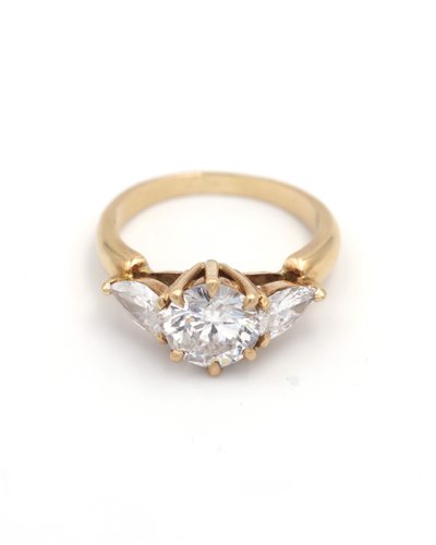 Diamantring 2.40 Ct In Gold 18 Karat, Verlobungsring Diamant 1.70 Ct, Vintage-Schmuckstück