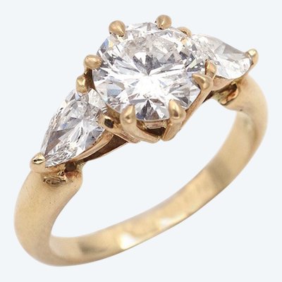 Diamantring 2.40 Ct In Gold 18 Karat, Verlobungsring Diamant 1.70 Ct, Vintage-Schmuckstück