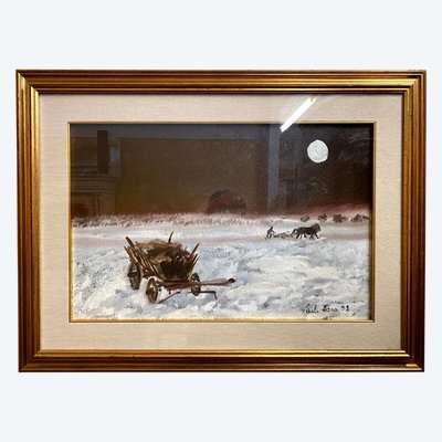 Lili Bra : Large Oil On Panel Signed And Dated Bottom Right