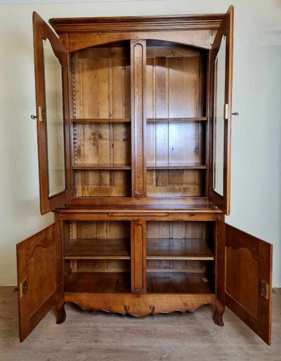 Libreria rustica d'epoca in legno massiccio del XX secolo