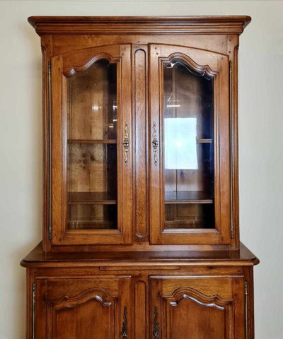 Libreria rustica d'epoca in legno massiccio del XX secolo