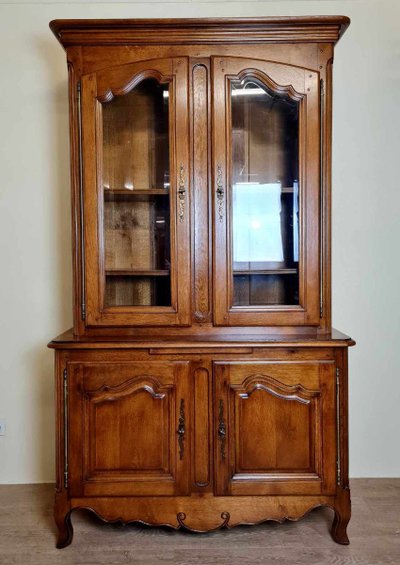 Libreria rustica d'epoca in legno massiccio del XX secolo