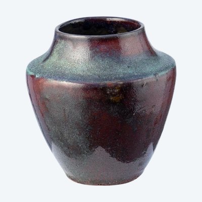 Vase en grès à couverte sang-de-boeuf - Eugène lion