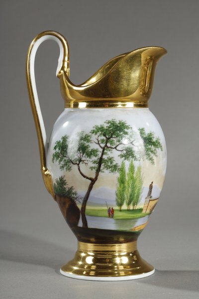 PARIS PORCELAIN SERVICE WITH LANDSCAPE DECORATION