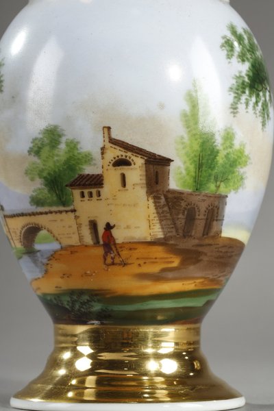 PARIS PORCELAIN SERVICE WITH LANDSCAPE DECORATION