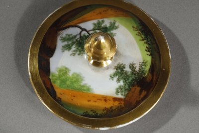 PARIS PORCELAIN SERVICE WITH LANDSCAPE DECORATION