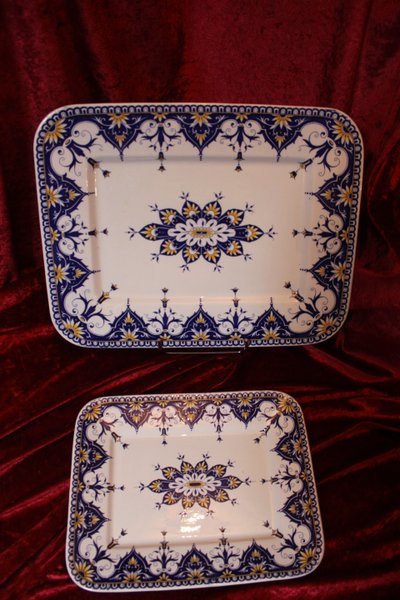 Servizio da tavola in terracotta di Sarreguemines con decoro Cluny, XIX secolo, 67 pezzi