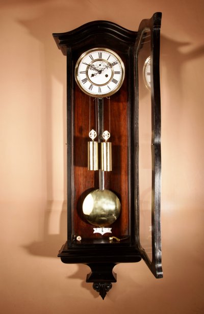  Viennese-style wall regulator clock, Austria/Black Forest Germany circa 1850-80.